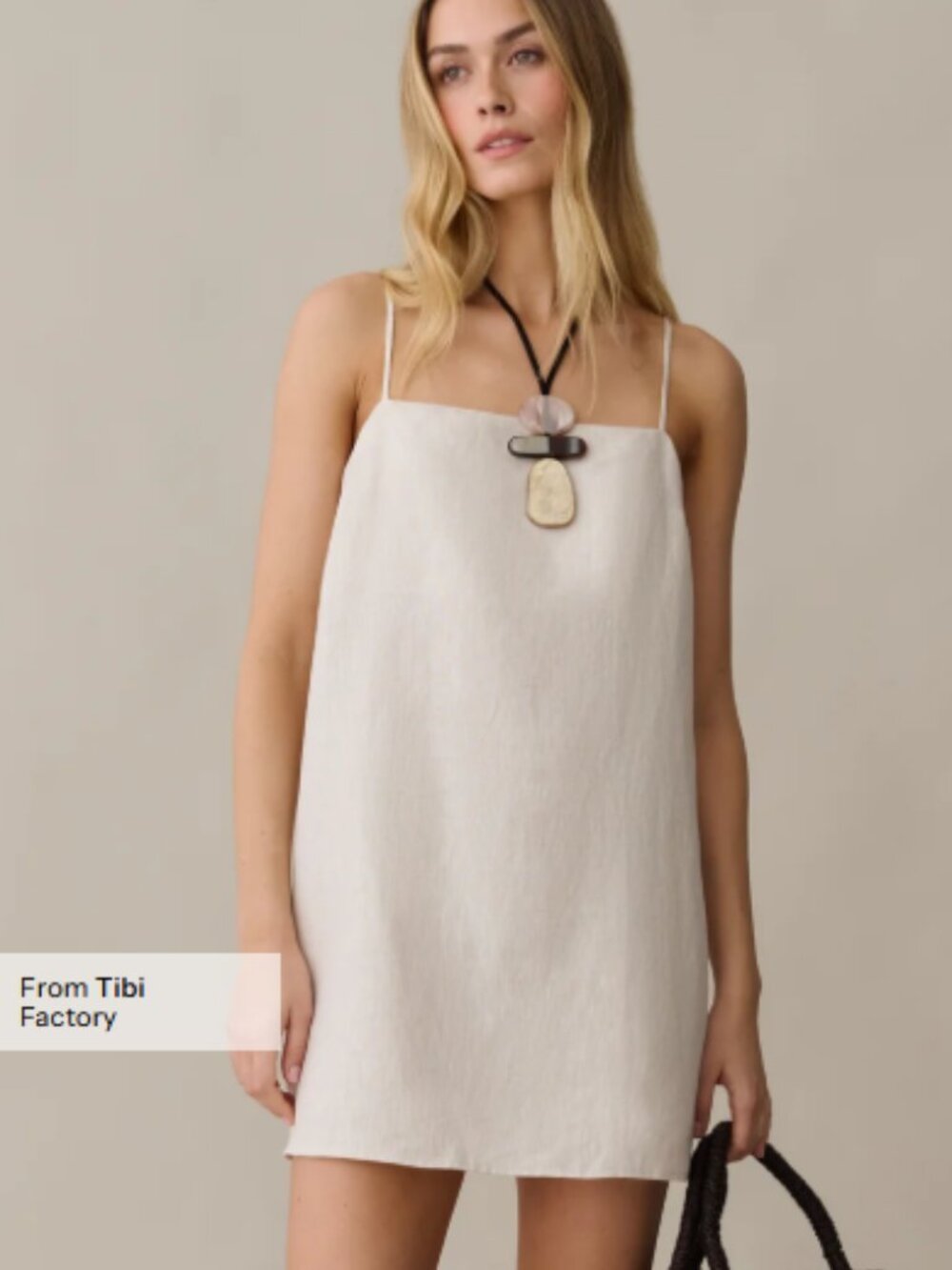 Few Moda Kourt Rosalie Oatmeal Linen Dress Sz XS